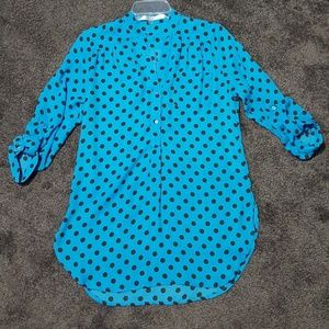 Polka dot tunic blouse